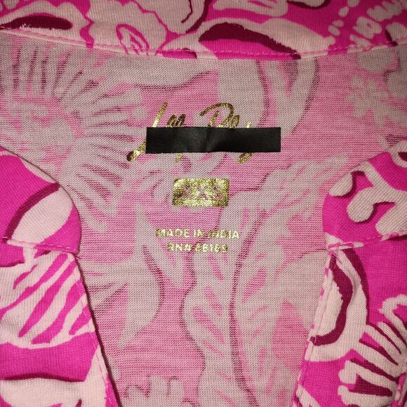 Lilly Pulitzer Womens Alyssa Dress XXS Passion Fruit Pink Ruffle Hem Tropical - Picture 6 of 6